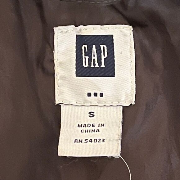 Gap Women's Brown Hooded Puffer Jacket Coat Faux Fur Trim Small EUC - Picture 5 of 7